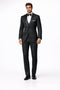 Mens Designer Parker Classic Wool Tuxedo in Black