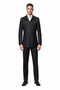 Men's Black Safari Suit with Textured Utility Jacket and Matching Trousers - Casual Walking Suit by Rossiman