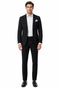 Mens Black Seersucker Suit – Shadow Ton on Ton Mini Textured Two Button Cotton Fabric Formal Summer Suit