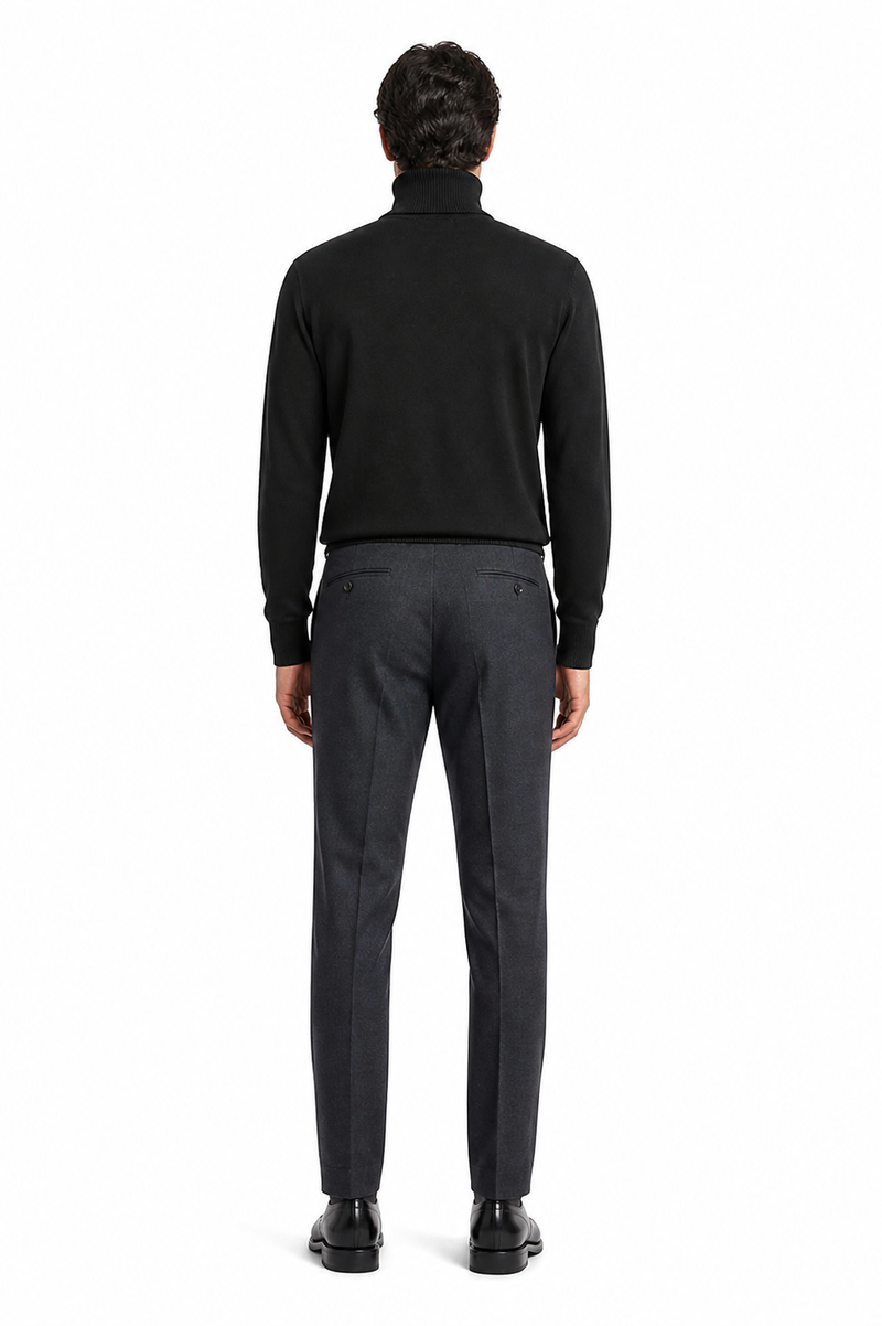 Men's Black Turtleneck Sweater â€“ Classic Slim Fit Knit Pullover for Winter Layering