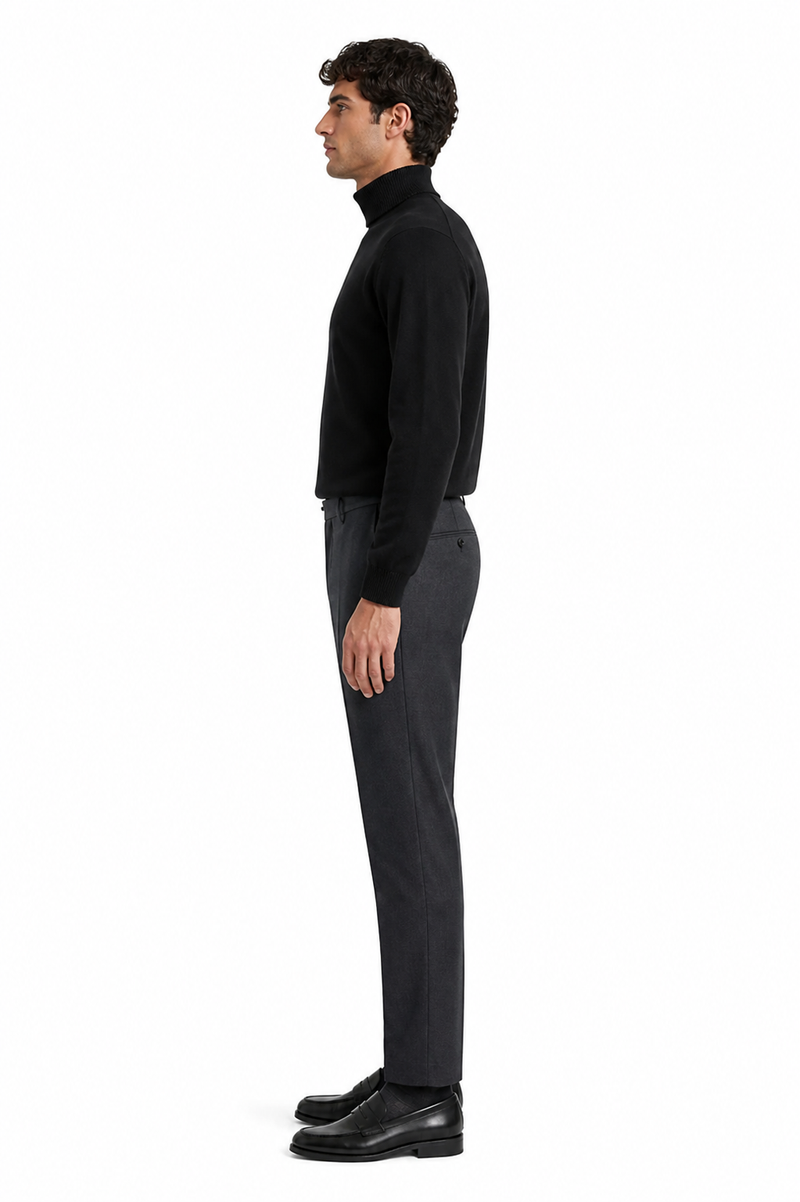 Men's Black Turtleneck Sweater â€“ Classic Slim Fit Knit Pullover for Winter Layering