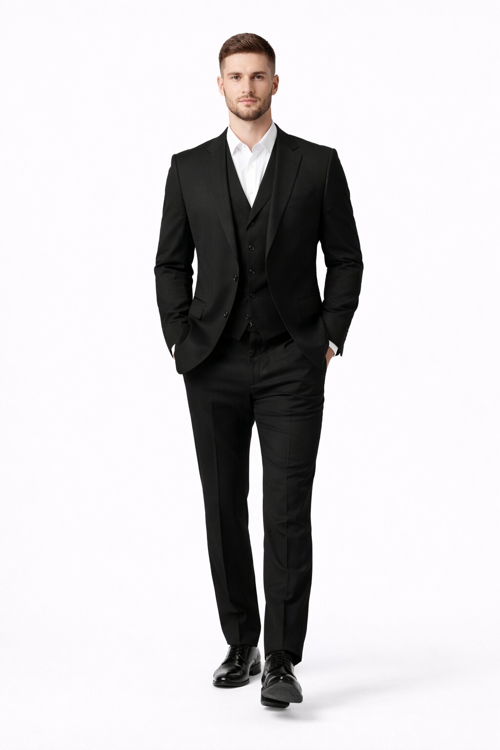 Porto Slim Fit, Pure Wool Suit & Vest by Tiglio Luxe TIG1036