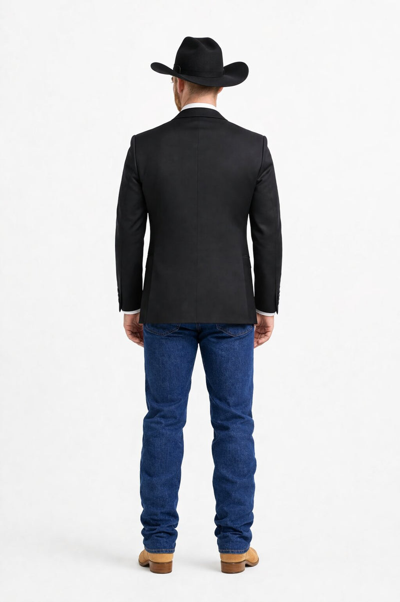 Western Tuxedo Blazer - Black Dinner Jacket