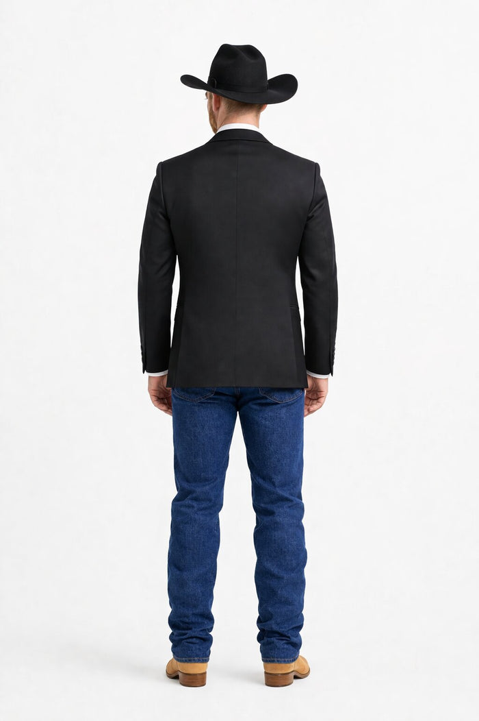 Western Tuxedo Blazer - Black Dinner Jacket