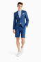 Mens Blazer With Shorts - Denim Blue Suit