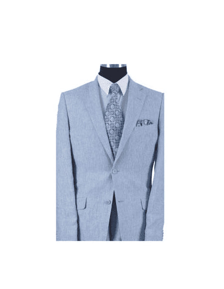 Mens Blue Linen Suit - AlbertoNardoniStore