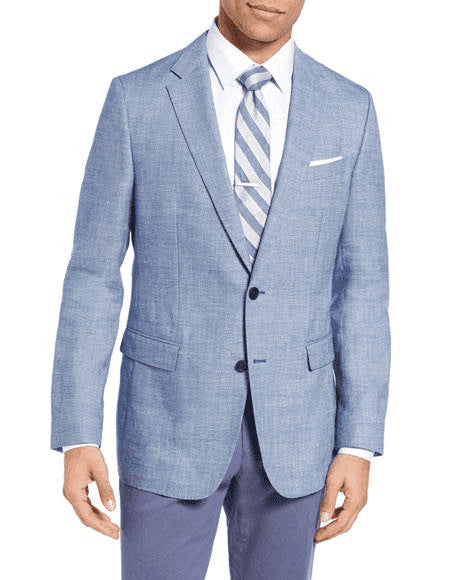 Mens Blue Linen Suit - AlbertoNardoniStore