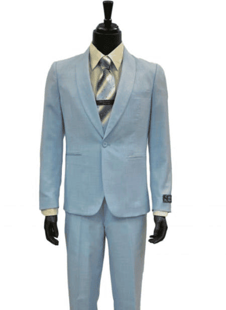 Mens Blue Linen Suit - AlbertoNardoniStore