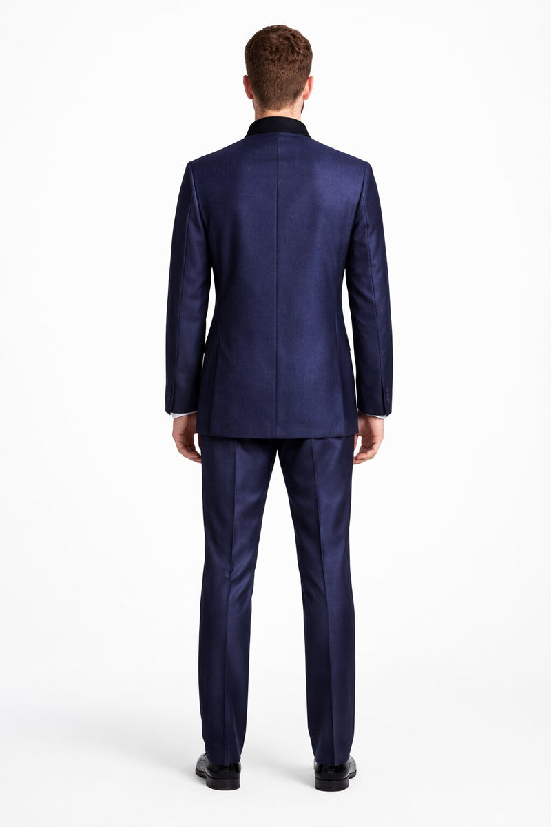 Mandarin Collar Tuxedo - Mandarin Tuxedo - No Collar Suit - Blue Suit