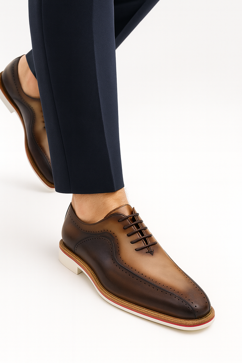 Two-Tone Burnished Brogue Oxford