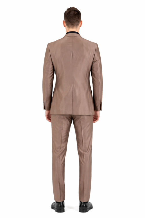 Men's Bronze Brown Mocco 3 Piece Suit Modern Formal Suit Set for Wedding, Prom and Business Events Light Brown Coffee Dark Tan | Alberto Nardoni Men's Bronze Brown Mocco 3 Piece Suit Modern Formal Suit Set for Wedding, Prom and Business Events Light Brown Coffee Dark Tan | Alberto Nardoni