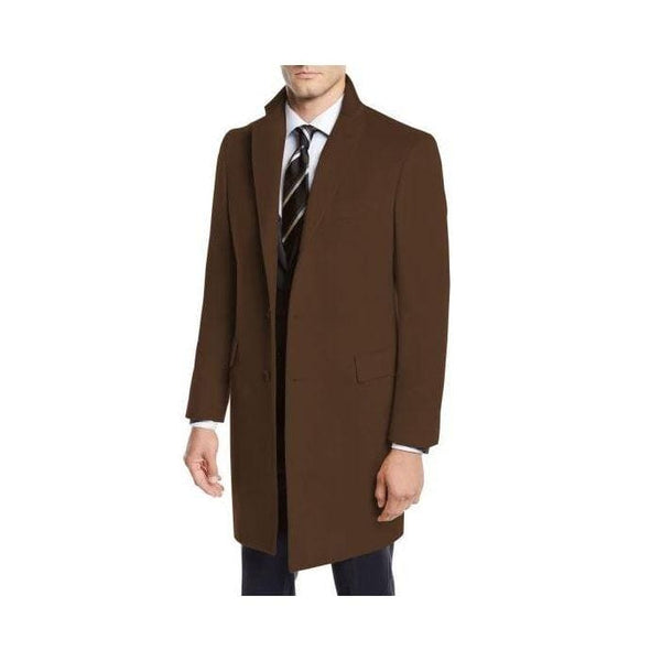 Mens Brown Peacoat - Brown Pea Coat Mens Brown Peacoat Slim Fit - Fitted Wool Peacoat - Slim Cut - AlbertoNardoniStore