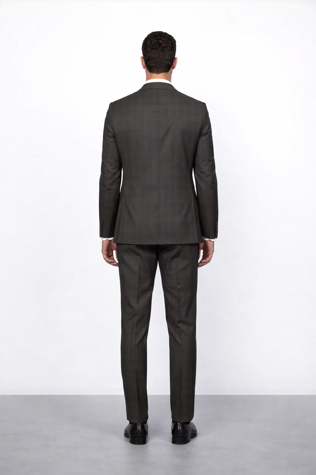 Men's Brown Plaid Slim Fit Suit by Rossiman Rossi â€“ Peak Lapel Jacket & Tapered Pants