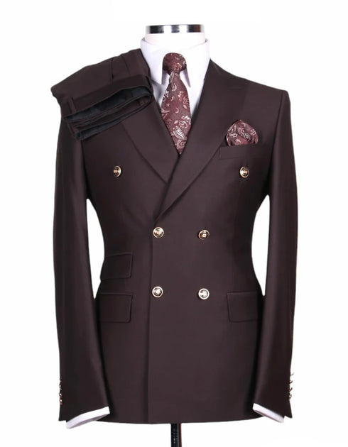 Mens Brown Slim Fit Suit - AlbertoNardoniStore