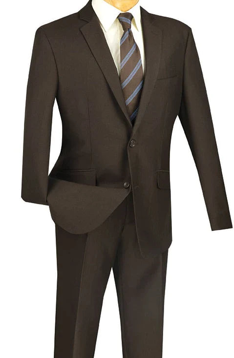 Mens Brown Slim Fit Suit - AlbertoNardoniStore