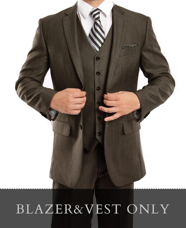 Mens Brown Slim Fit Suit - AlbertoNardoniStore