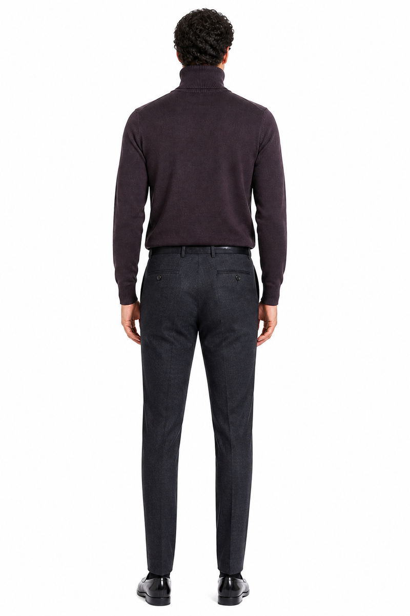 Men's Brown Turtleneck Sweater â€“ Classic Slim Fits Knit Pullover for Fall and Winter
