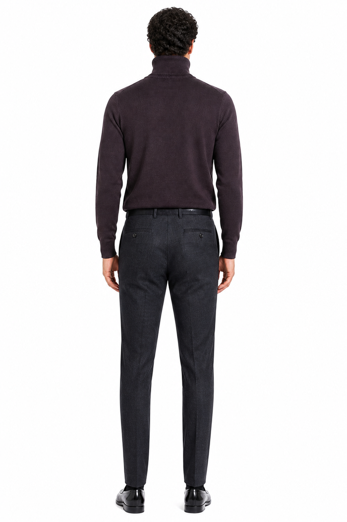 Men's Brown Turtleneck Sweater â€“ Classic Slim Fits Knit Pullover for Fall and Winter