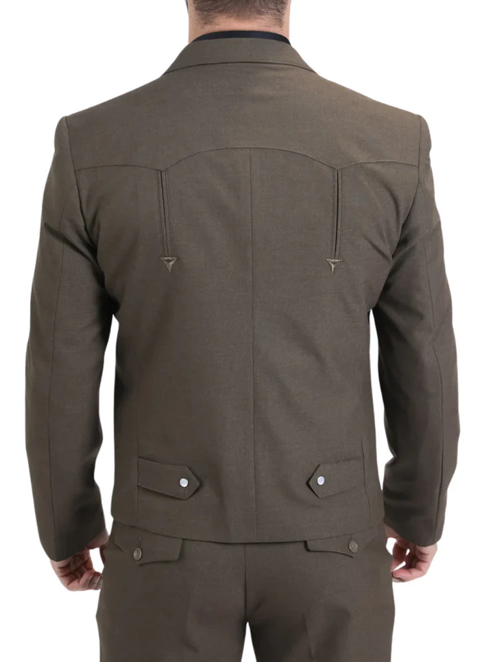 Men’s Brown Western Suit Set – Classic 2 Piece Formal Suit for Weddings and Business