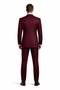 Mens 2 Button Vested 3 Piece Gangster Bold Pinstripe Suit  Burgundy