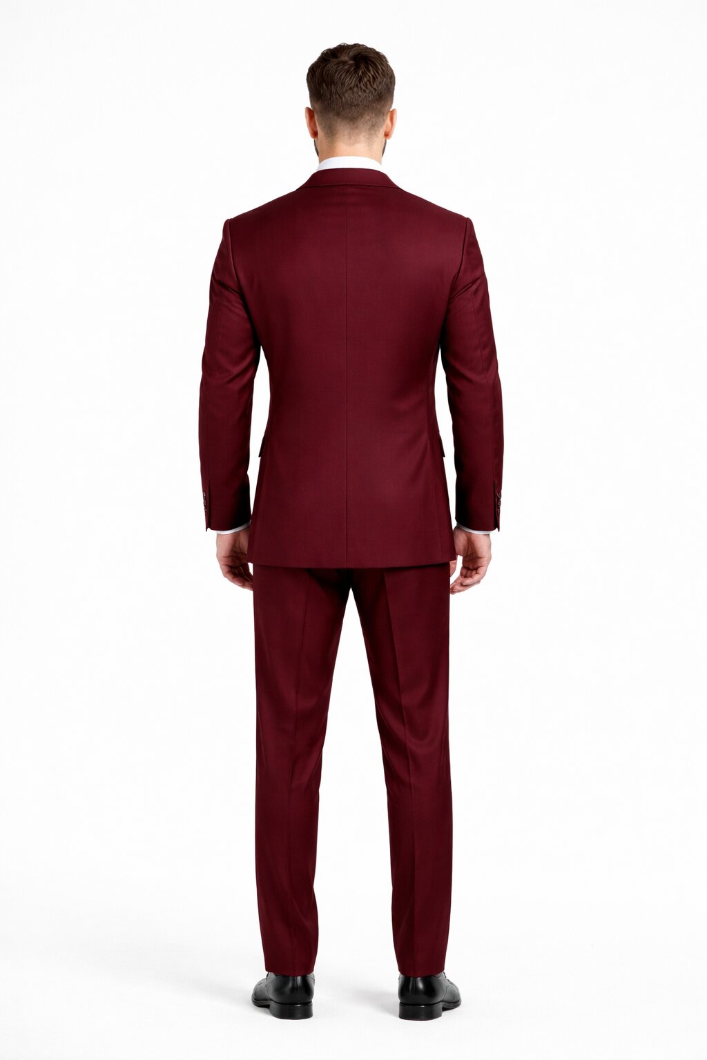 Mens Stacy Adams Suits - Designer Suit - 3 Piece Suit - Vested Suit - Flat Front Pant- Modern Fit Suits Burgundy Suit