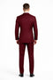 Mens Stacy Adams Suits - Designer Suit - 3 Piece Suit - Vested Suit - Flat Front Pant- Modern Fit Suits Burgundy Suit
