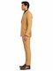 Mens Camel Tan Pinstripe Double-Breasted Suit - Bold 6-Button Modern Vintage Style