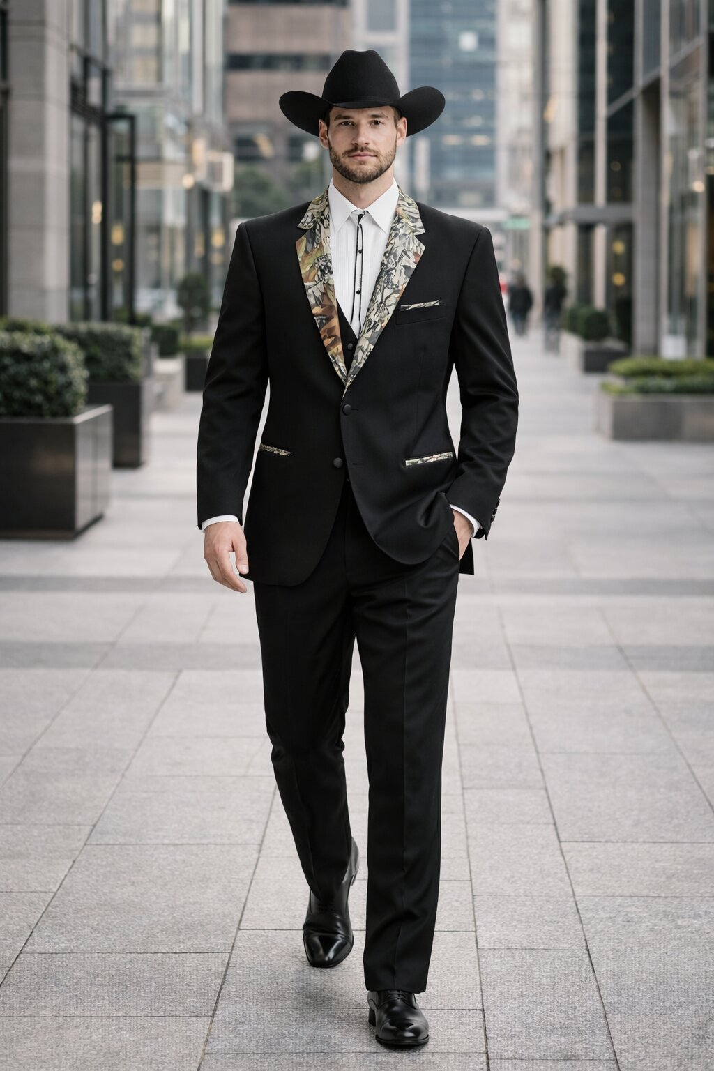 Army Green Tuxedo - Camouflage Patterned - Two Toned Vested Olive Camo 2 Button Single Breasted Tuxedo