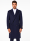 Mens Cashmere Blend Blue Coat Full length Overcoat