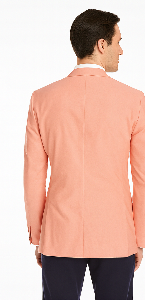 Mens Chambray Sportcoat - Chambray Blazer - Summer Cotton Blazer Peach Orange