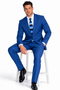 Mens Cheap Blue Suit Indigo Slim Wedding Suit