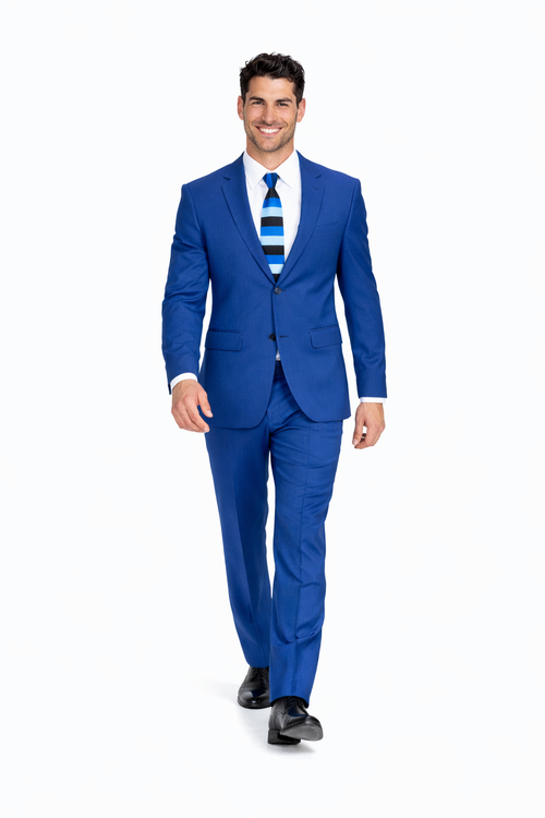 Mens Cheap Blue Suit Indigo Slim Wedding Suit