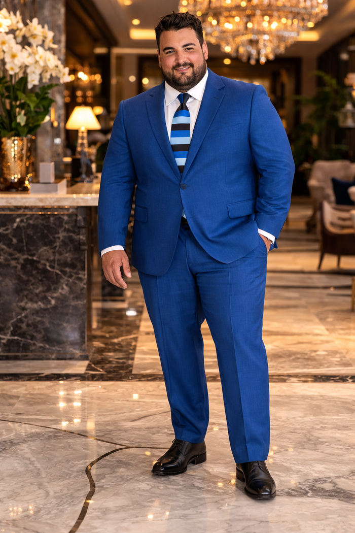 Mens Cheap Blue Suit Indigo Slim Wedding Suit