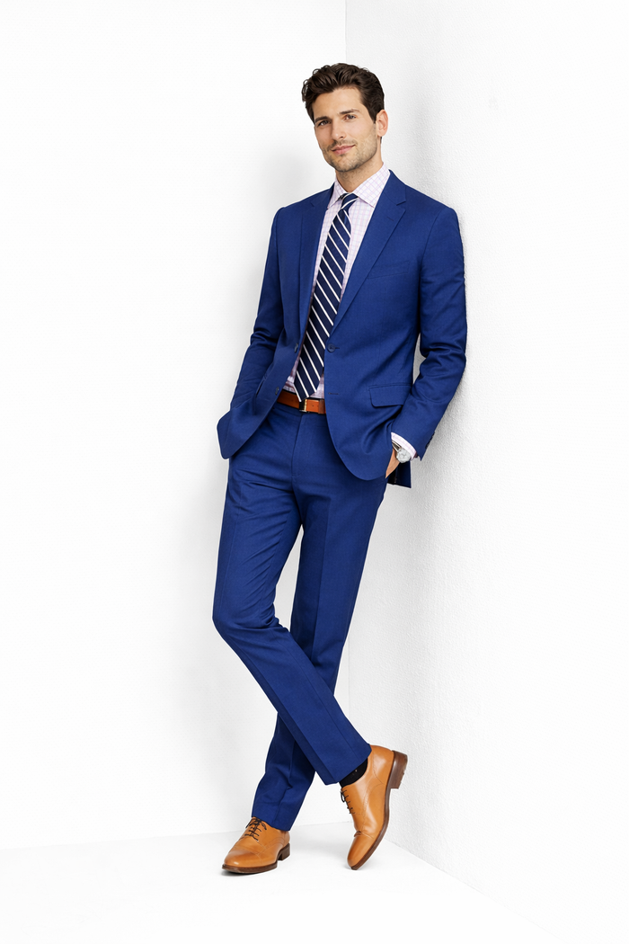 Mens Cheap Blue Suit Mens Slim Fit Suit Indigo Blue