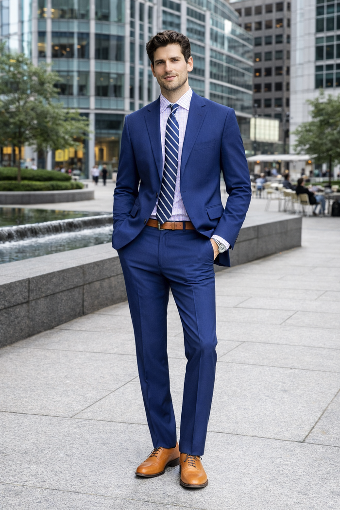 Mens Cheap Blue Suit Mens Slim Fit Suit Indigo Blue