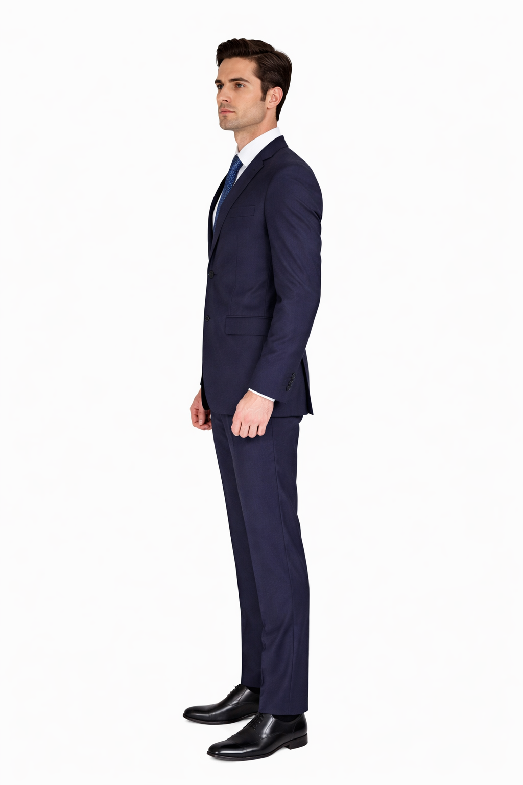 Mens Cheap Blue Suit Slim Two Button Navy Suit
