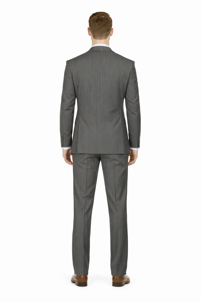 Mens Cheap Grey Suit Mens Modern Fit Gangster Pinstripe Suit Charcoal Grey
