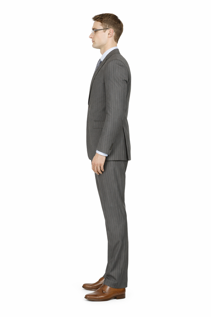 Mens Cheap Grey Suit Mens Modern Fit Gangster Pinstripe Suit Charcoal Grey