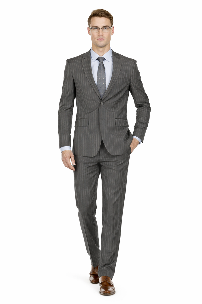 Mens Cheap Grey Suit Mens Modern Fit Gangster Pinstripe Suit Charcoal Grey