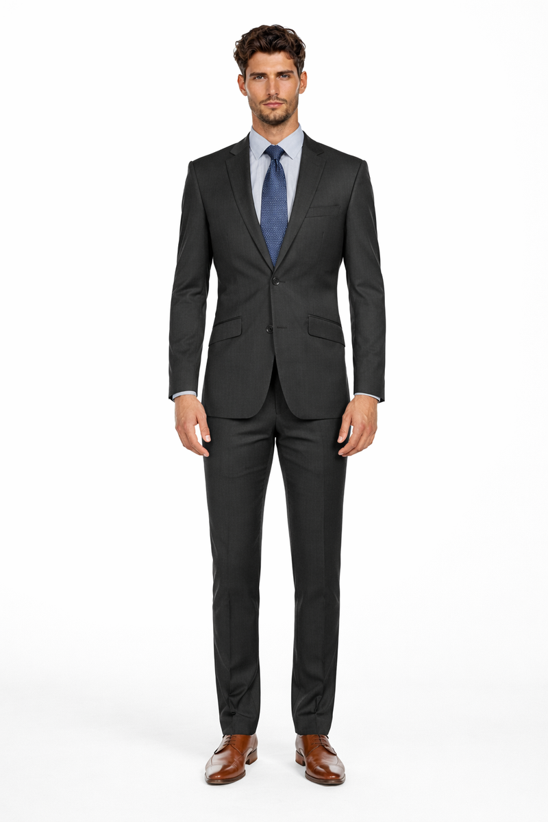 Mens Cheap Grey Suit Mens Slim Modern Suit Charcoal Grey