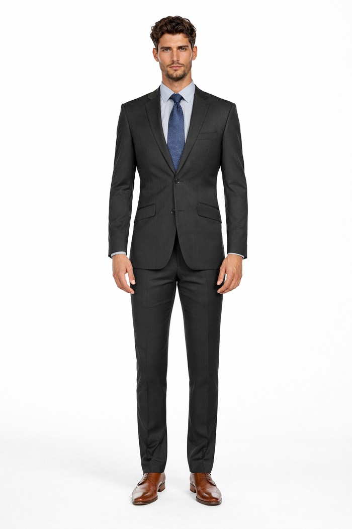 Mens Cheap Grey Suit Mens Slim Modern Suit Charcoal Grey
