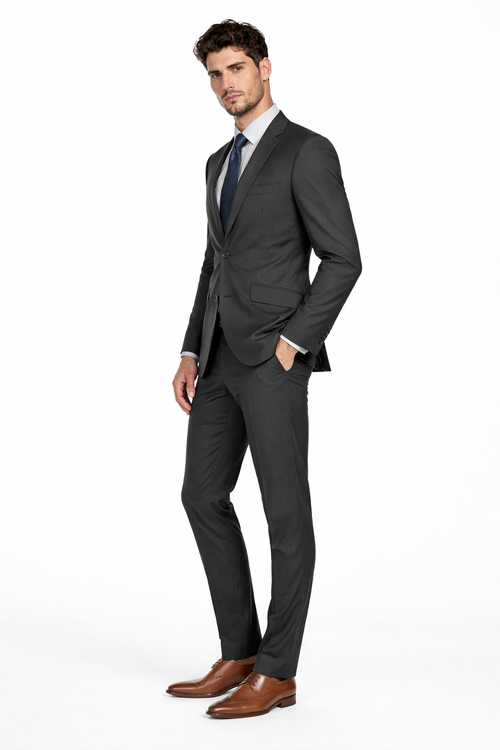 Mens Cheap Grey Suit Mens Slim Modern Suit Charcoal Grey