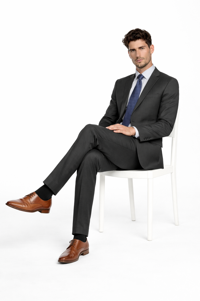 Mens Cheap Grey Suit Mens Slim Modern Suit Charcoal Grey