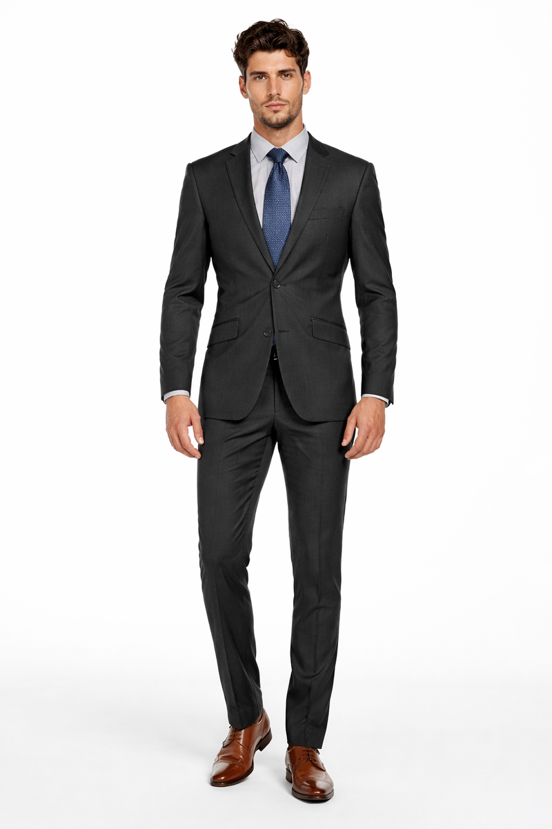 Mens Cheap Grey Suit Mens Slim Modern Suit Charcoal Grey