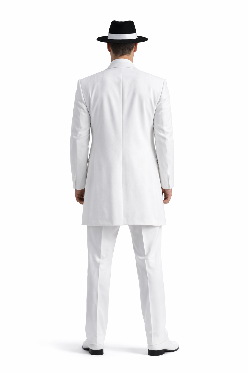 Mens Cheap White Suit Long Tuxedo Zoot Suit in White
