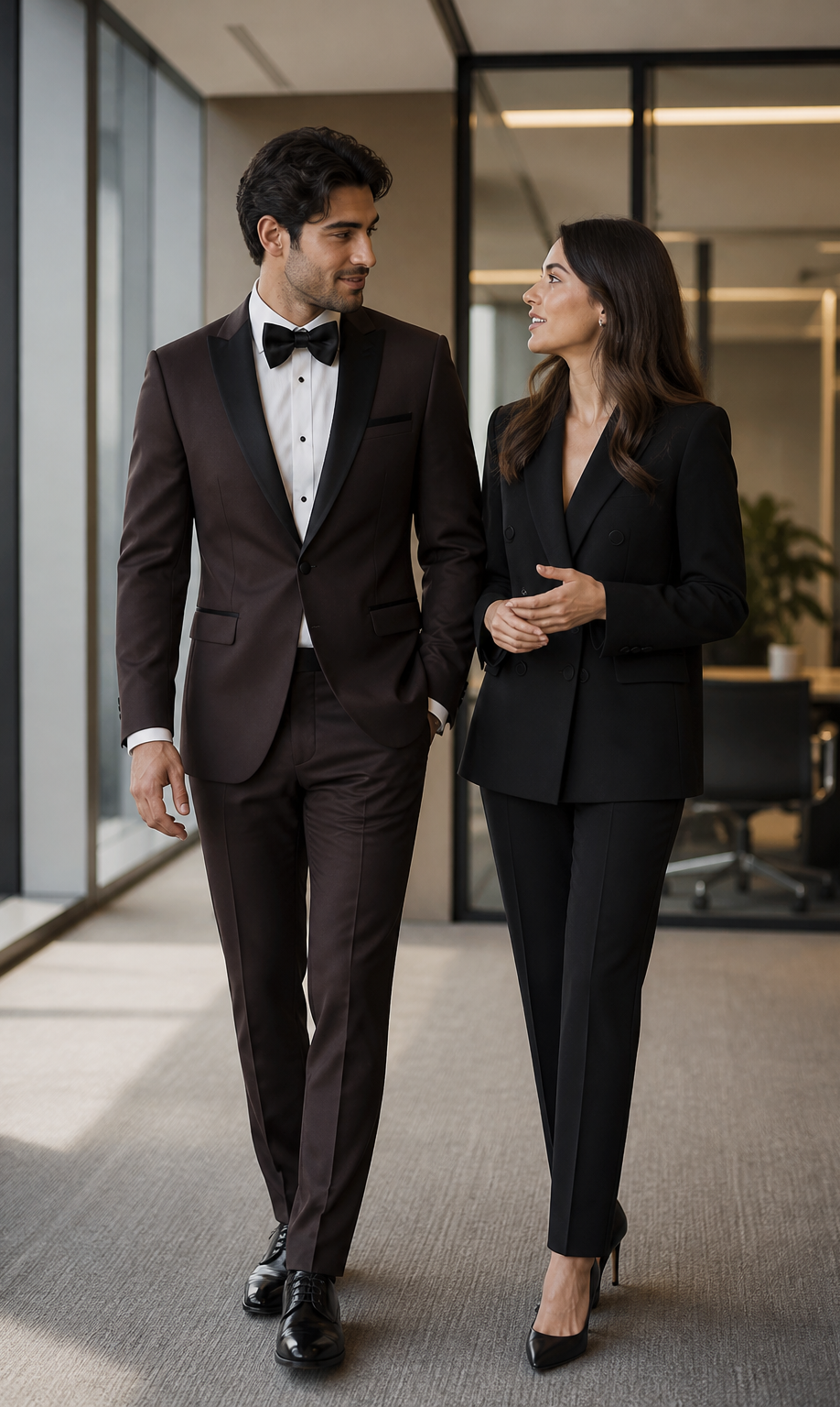 Mens Chocolate Brown Tuxedo with Black Satin Peak Lapel â€“ Formal Wedding and Prom Suit