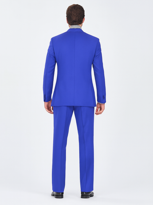 "Classic Fit Men's Three-Button Poplin Suit in Royal Blue"