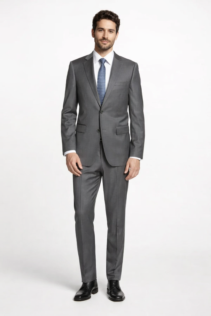 Mens Tiglio Gray Suit – Classic 2 Piece Grey Suit for Wedding, Business and Formal Wear