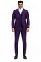 Mens Classic Three-Piece Purple Suit â€“ Formal Slim Fit Tuxedo Set with Vest