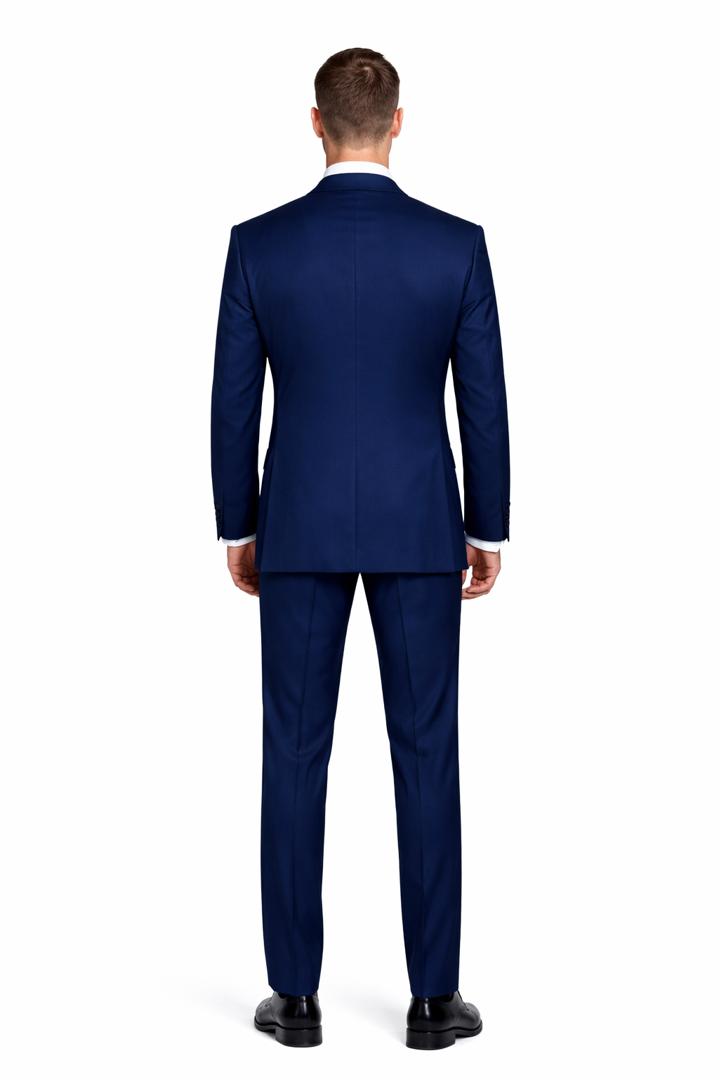 Mens Classic Wool  1 Button  Double Breasted  Suit in Sapphire Blue
